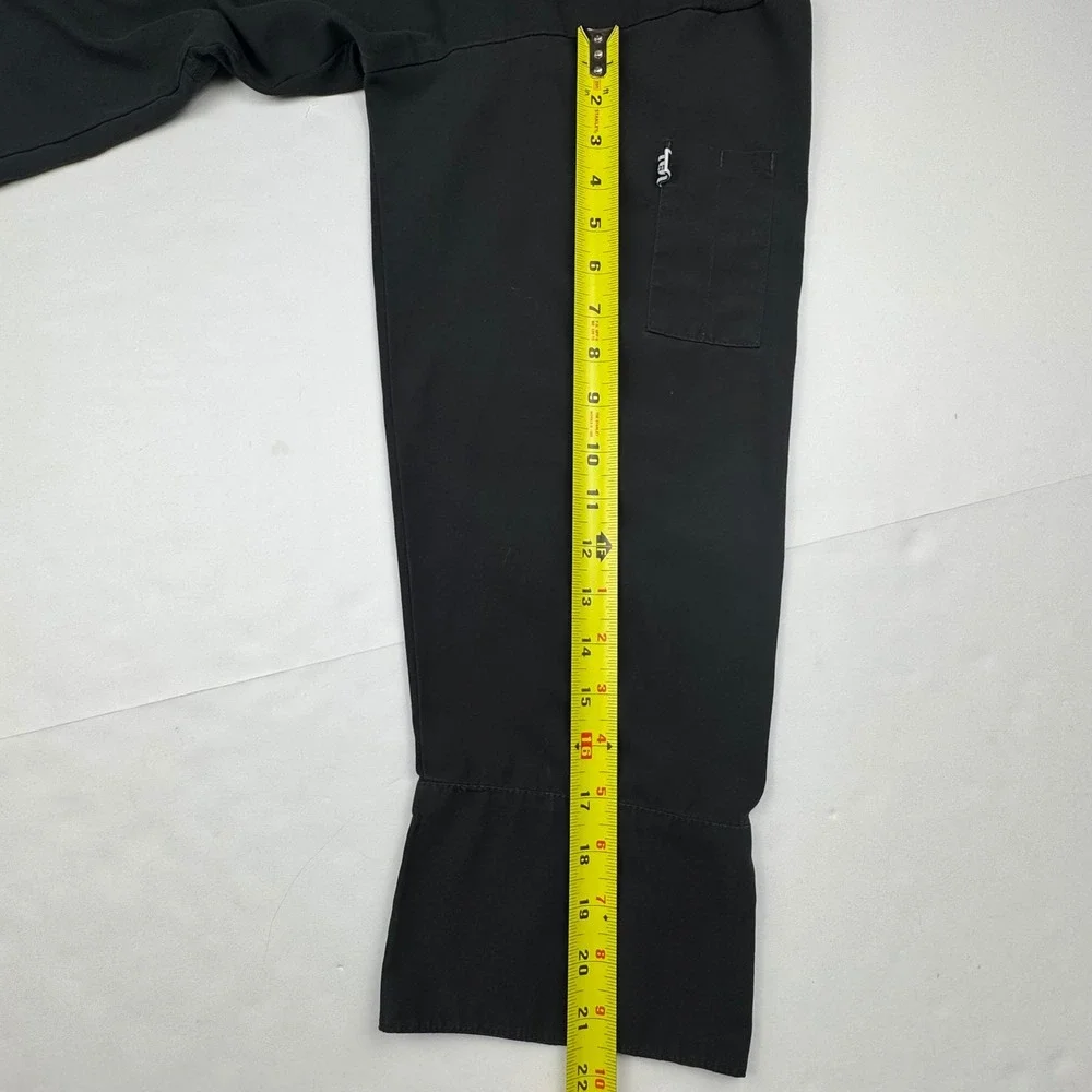 Uncommon Threads Mens Chef Coat Large Black Polyester Professional Kitchen Work